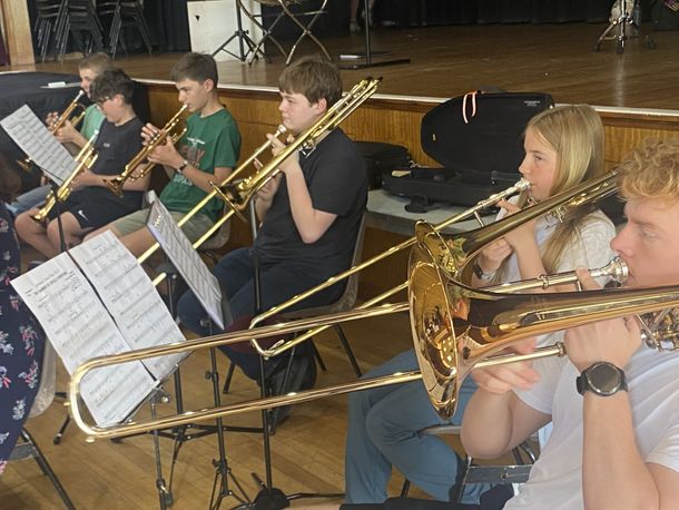 Group of lower brass players